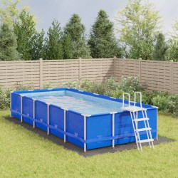 vidaXL Pool-Bodentuch Hellgrau 820x420 cm Polyester Geotextil