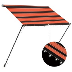 vidaXL Einziehbare Markise mit LED 150×150 cm Orange und Braun