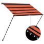 vidaXL Einziehbare Markise mit LED 150×150 cm Orange und Braun vidaXL Einziehbare Markise mit LED 150×150 cm Orange und Braun