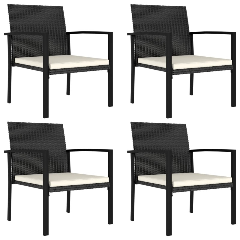 Garten-Essstühle 4 Stk. Poly Rattan Schwarz Garten-Essstühle 4 Stk. Poly Rattan Schwarz