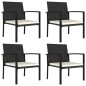 Garten-Essstühle 4 Stk. Poly Rattan Schwarz Garten-Essstühle 4 Stk. Poly Rattan Schwarz