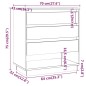 vidaXL Sideboard Grau Sonoma 70x41x75 cm Holzwerkstoff vidaXL Sideboard Grau Sonoma 70x41x75 cm Holzwerkstoff
