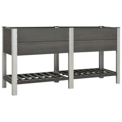 vidaXL Garten-Hochbeet mit Ablage 175x50x90 cm WPC Grau