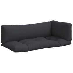 Palettenkissen 3-tlg. Schwarz Stoff