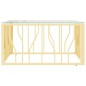 vidaXL Couchtisch Golden 80x80x40 cm Edelstahl und Glas vidaXL Couchtisch Golden 80x80x40 cm Edelstahl und Glas