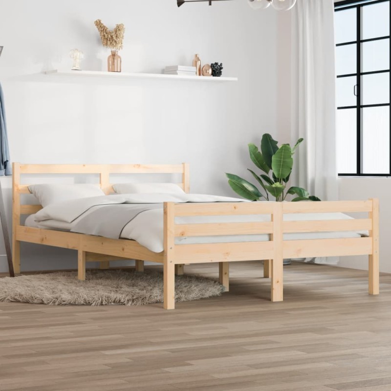 vidaXL Massivholzbett 135x190 cm vidaXL Massivholzbett 135x190 cm