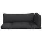Palettenkissen 3-tlg. Schwarz Stoff Palettenkissen 3-tlg. Schwarz Stoff