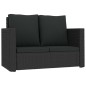 vidaXL 2-tlg. Garten-Lounge-Set mit Kissen Poly Rattan Schwarz vidaXL 2-tlg. Garten-Lounge-Set mit Kissen Poly Rattan Schwarz