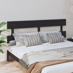vidaXL Kopfteil Schwarz 204x3x81 cm Massivholz Kiefer