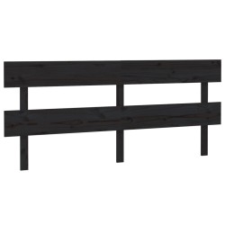 vidaXL Kopfteil Schwarz 204x3x81 cm Massivholz Kiefer
