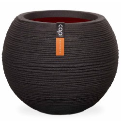 Capi Blumentopf Nature Rib Kugel 40 x 32 cm Schwarz KBLR270 