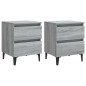 vidaXL Nachttische mit Metallbeinen 2 Stk. Grau Sonoma 40x35x50 cm vidaXL Nachttische mit Metallbeinen 2 Stk. Grau Sonoma 40x35x50 cm