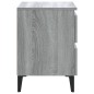 vidaXL Nachttische mit Metallbeinen 2 Stk. Grau Sonoma 40x35x50 cm vidaXL Nachttische mit Metallbeinen 2 Stk. Grau Sonoma 40x35x50 cm