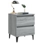 vidaXL Nachttische mit Metallbeinen 2 Stk. Grau Sonoma 40x35x50 cm vidaXL Nachttische mit Metallbeinen 2 Stk. Grau Sonoma 40x35x50 cm