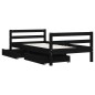 vidaXL Kinderbett mit Schubladen Schwarz 80x160 cm Massivholz Kiefer vidaXL Kinderbett mit Schubladen Schwarz 80x160 cm Massivholz Kiefer