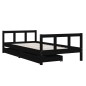 vidaXL Kinderbett mit Schubladen Schwarz 90x190 cm Massivholz Kiefer vidaXL Kinderbett mit Schubladen Schwarz 90x190 cm Massivholz Kiefer