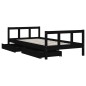 vidaXL Kinderbett mit Schubladen Schwarz 90x190 cm Massivholz Kiefer vidaXL Kinderbett mit Schubladen Schwarz 90x190 cm Massivholz Kiefer
