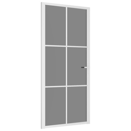 vidaXL Innentür 93x201,5 cm Weiß ESG-Glas und Aluminium