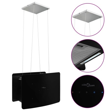 vidaXL Hängende Inselhaube Touch-Sensor LCD Gehärtetes Glas 
