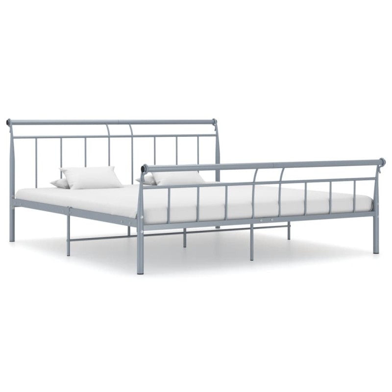 vidaXL Bettgestell Grau Metall 180x200 cm vidaXL Bettgestell Grau Metall 180x200 cm