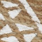 vidaXL Teppich Handgefertigt Jute mit weißem Aufdruck 90 cm vidaXL Teppich Handgefertigt Jute mit weißem Aufdruck 90 cm