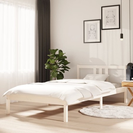 vidaXL Massivholzbett Weiß 100x200 cm