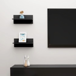vidaXL Wandregale 2 Stk. Schwarz 40x11,5x18 cm Holzwerkstoff