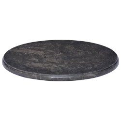 vidaXL Tischplatte Schwarz Ø50x2,5 cm Marmor
