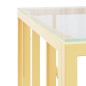 vidaXL Couchtisch Golden 50x50x50 cm Edelstahl und Glas vidaXL Couchtisch Golden 50x50x50 cm Edelstahl und Glas