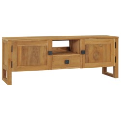 vidaXL TV-Schrank 120x32x45 cm Teak Massivholz