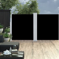 vidaXL Ausziehbare Seitenmarkise Doppelt 170 x 600 cm Schwarz