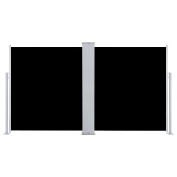 vidaXL Ausziehbare Seitenmarkise Doppelt 170 x 600 cm Schwarz