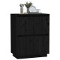 vidaXL Sideboard Schwarz 60x34x75 cm Massivholz Kiefer vidaXL Sideboard Schwarz 60x34x75 cm Massivholz Kiefer