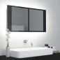 vidaXL LED-Bad-Spiegelschrank Hochglanz-Schwarz 90x12x45 cm Acryl vidaXL LED-Bad-Spiegelschrank Hochglanz-Schwarz 90x12x45 cm Acryl