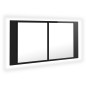 vidaXL LED-Bad-Spiegelschrank Hochglanz-Schwarz 90x12x45 cm Acryl vidaXL LED-Bad-Spiegelschrank Hochglanz-Schwarz 90x12x45 cm Acryl