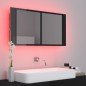 vidaXL LED-Bad-Spiegelschrank Hochglanz-Schwarz 90x12x45 cm Acryl vidaXL LED-Bad-Spiegelschrank Hochglanz-Schwarz 90x12x45 cm Acryl