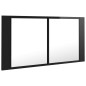vidaXL LED-Bad-Spiegelschrank Hochglanz-Schwarz 90x12x45 cm Acryl vidaXL LED-Bad-Spiegelschrank Hochglanz-Schwarz 90x12x45 cm Acryl