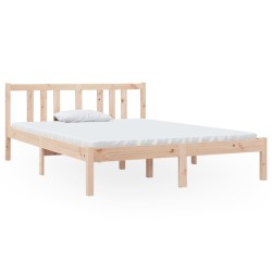 vidaXL Massivholzbett 135x190 cm