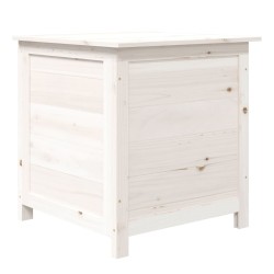 vidaXL Outdoor-Kissenbox Weiß 50x50x56 cm Massivholz Tanne