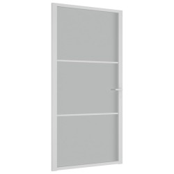 vidaXL Innentür 102,5x201,5 cm Weiß Mattglas und Aluminium