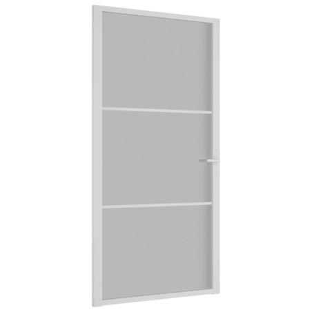 vidaXL Innentür 102,5x201,5 cm Weiß Mattglas und Aluminium