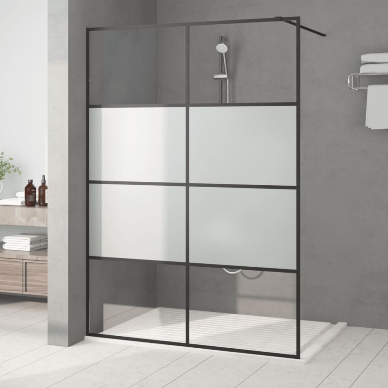 vidaXL Duschwand für Begehbare Dusche Schwarz 140x195 cm Halbmatt ESG vidaXL Duschwand für Begehbare Dusche Schwarz 140x195 cm Halbmatt ESG