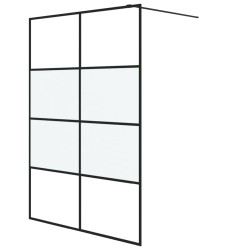 vidaXL Duschwand für Begehbare Dusche Schwarz 140x195 cm Halbmatt ESG
