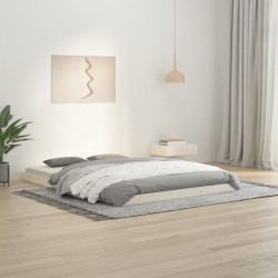 vidaXL Massivholzbett Weiß 135x190 cm Kiefer