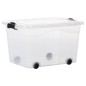 vidaXL Aufbewahrungsboxen mit Rollen & Deckeln 2 Stk. Transparent 60 L vidaXL Aufbewahrungsboxen mit Rollen & Deckeln 2 Stk. Transparent 60 L