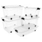 vidaXL Aufbewahrungsboxen mit Rollen & Deckeln 2 Stk. Transparent 60 L vidaXL Aufbewahrungsboxen mit Rollen & Deckeln 2 Stk. Transparent 60 L