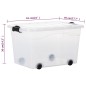 vidaXL Aufbewahrungsboxen mit Rollen & Deckeln 2 Stk. Transparent 60 L vidaXL Aufbewahrungsboxen mit Rollen & Deckeln 2 Stk. Transparent 60 L
