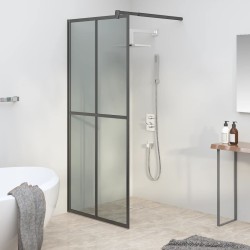 vidaXL Duschwand für Walk-in Dusche 90x195 cm Dunkles Sicherheitsglas