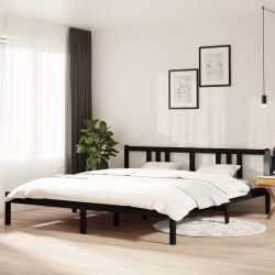 vidaXL Massivholzbett Schwarz 180x200 cm