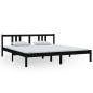 vidaXL Massivholzbett Schwarz 180x200 cm vidaXL Massivholzbett Schwarz 180x200 cm